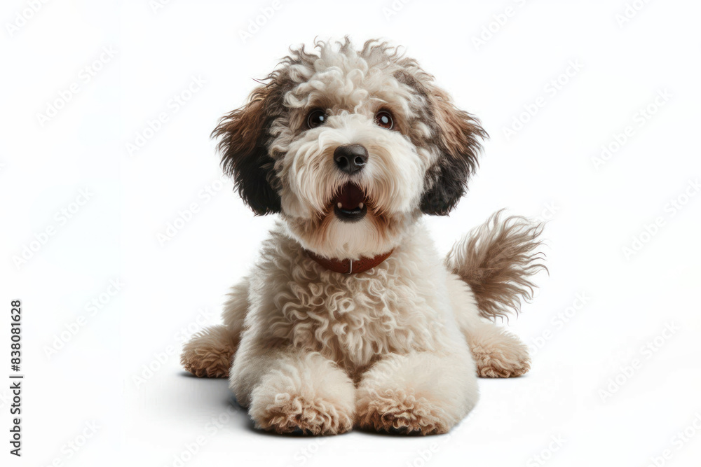 Surprised lagotto dog Isolated on white background Surprised lagotto dog Isolated on white background
