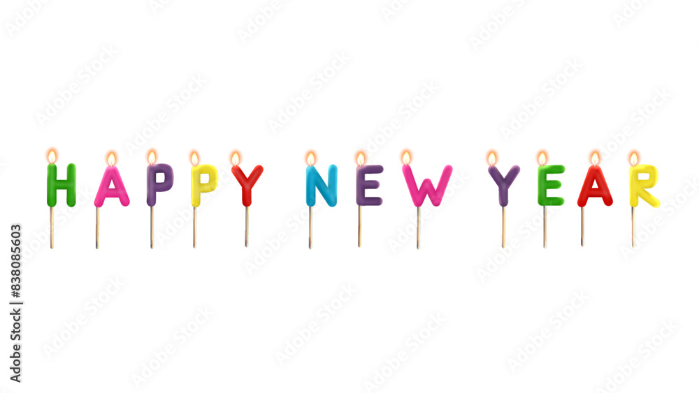 colorful candles illustration of happy new year colorful candles illustration of happy new year