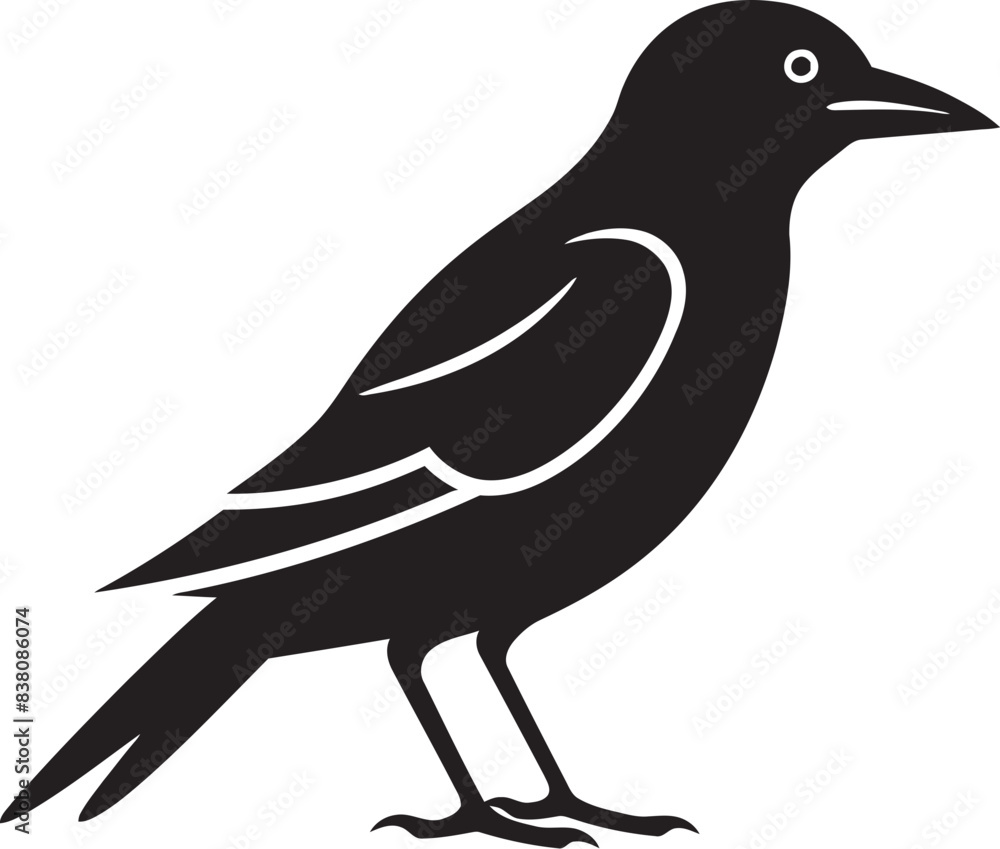 Minimalist Crow Symbol Sleek Vector Refined Crow Design Minimal Logo Icon Minimalist Crow Symbol Sleek Vector Refined Crow Design Minimal Logo Icon