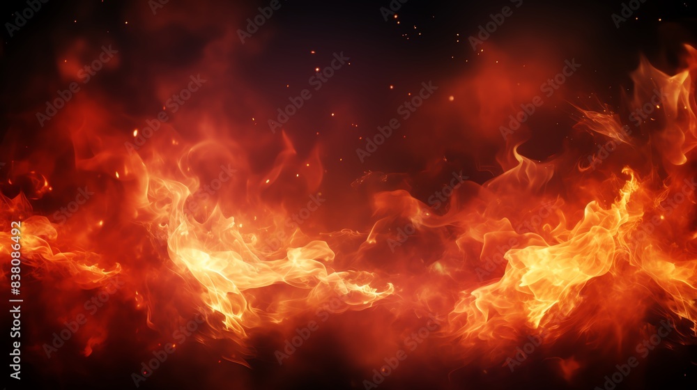 Border of bright flames and glowing sparks, red background, fiery effect, intense scene Border of bright flames and glowing sparks, red background, fiery effect, intense scene