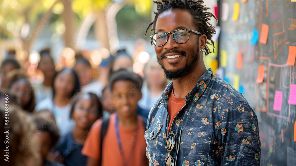 Diverse crowd of students smiling at camera outdoors Diverse crowd of students smiling at camera outdoors