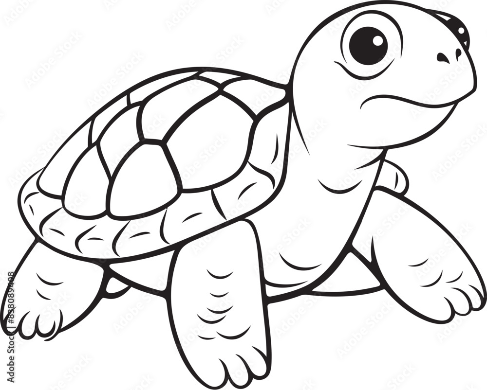Fototapeta premium Chic Turtle Vector Design Elegant Logo Element Simple Line Drawing of Turtle Whimsical Graphic Illustration