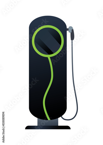 Car charger icon. Electromobile charging station, alternative fuel. Ev electric, clean energy of the future. Vector illustration in flat style, modern design