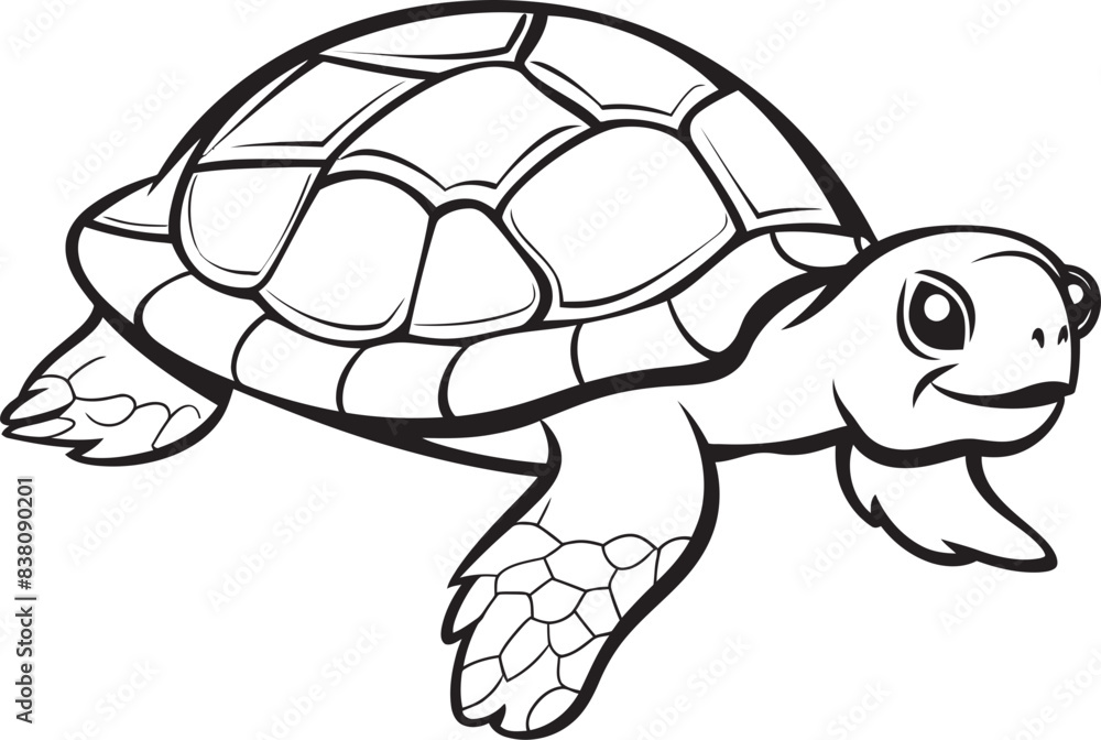 Fototapeta premium Simple Line Art Turtle Icon Modern Graphic Style Clean and Minimal Turtle Design Stylish Vector Artwork