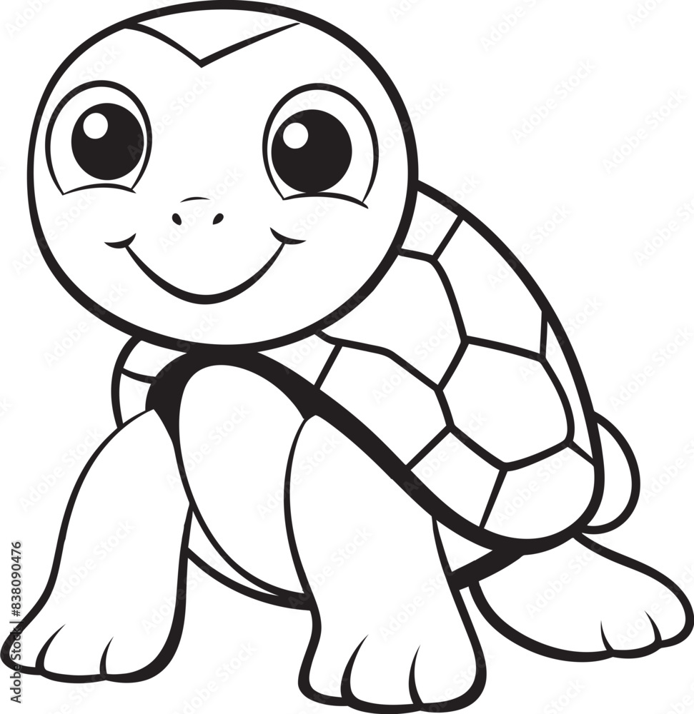 Obraz premium Simple Line Art Turtle Icon Minimalistic Graphic Illustration Clean and Stylish Turtle Icon Elegant Vector Concept