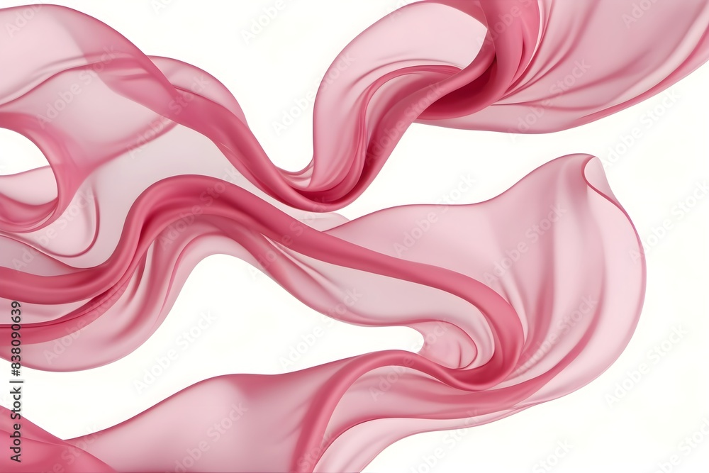 Abstract transparent red silk waves texture on a white background. Curved waves pattern for artistic and business illustration design. Abstract transparent red silk waves texture on a white background. Curved waves pattern for artistic and business illustration design.