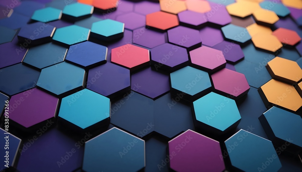 Abstract background of colorful hexagons. 3D geometric structure for business and web design concepts. Abstract background of colorful hexagons. 3D geometric structure for business and web design concepts.