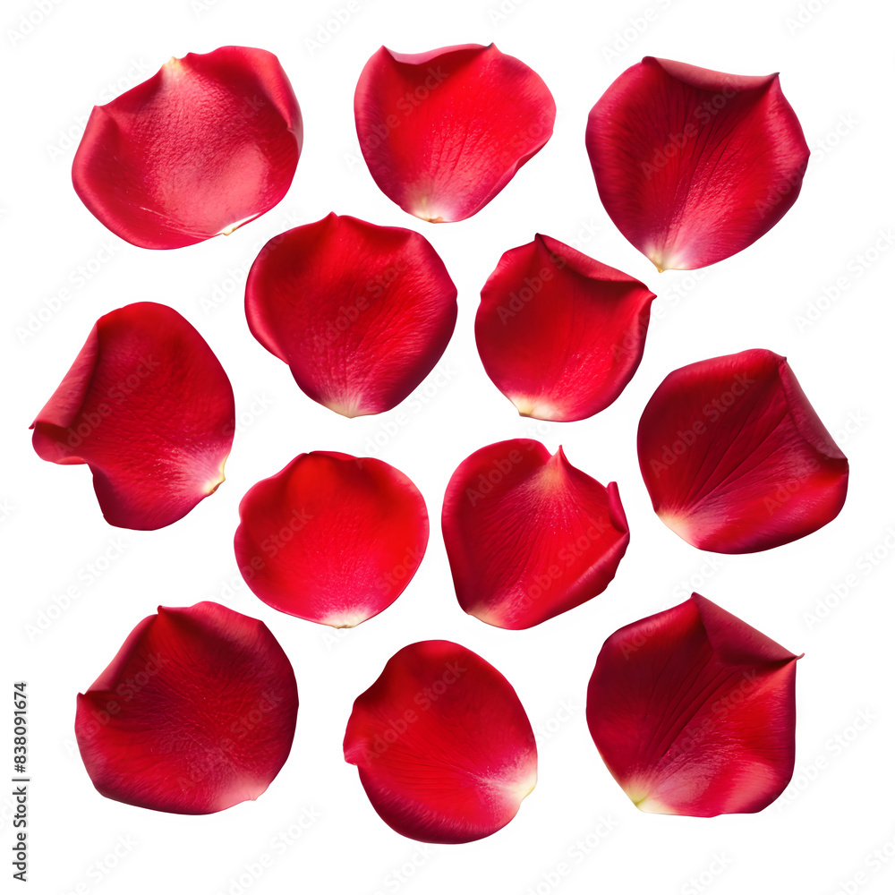 Fototapeta premium PNG A Collection of Red Rose Flower Petals