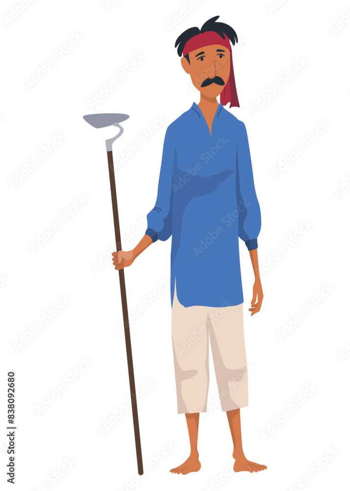 Indian farmer. India village cheering character working or bangladesh people. Village rural character worker. Rural business and village concept. Vector illustration Indian farmer. India village cheering character working or bangladesh people. Village rural character worker. Rural business and village concept. Vector illustration