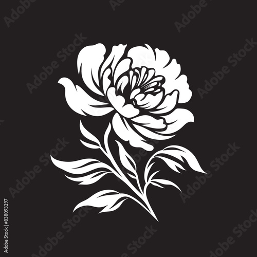 Simple Peony Graphic Clean Logo Symbol Clean and Stylish Peony Icon Elegant Vector Illustration