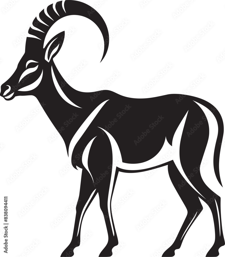 Obraz premium Elegant Ibex Emblem Minimalistic Vector Element Chic Wild Ibex Logo Contemporary Graphic Design