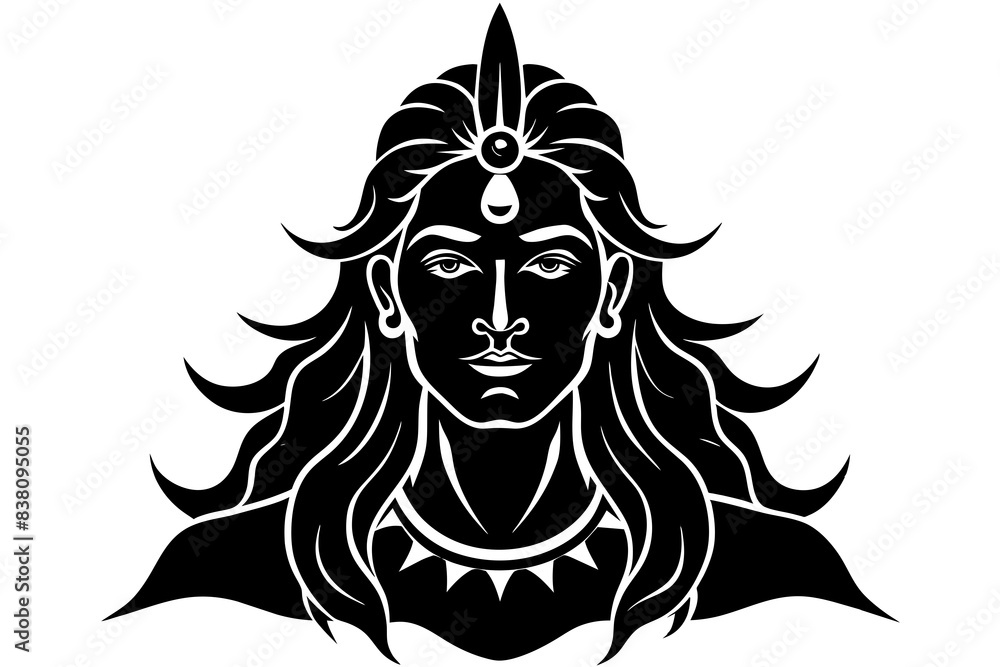 Lord Shiva face silhouette vector illustration Lord Shiva face silhouette vector illustration