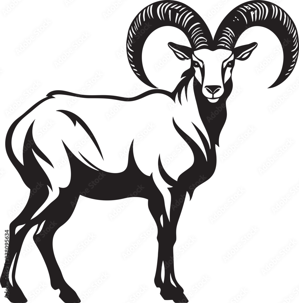 Obraz premium Clean and Stylish Ibex Design Whimsical Logo Concept Minimalistic Ibex Symbol Sleek Illustration