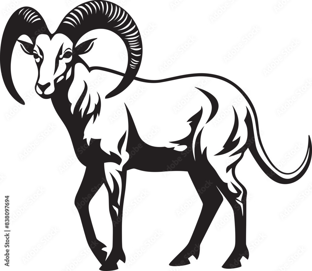 Obraz premium Minimal Ibex Symbol Chic Graphic Element Sleek Ibex Badge Contemporary Icon Design