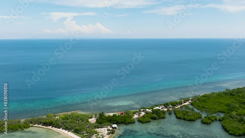 Wallpaper Mural Tropical island with beach and blue sea. Ocean and blue sky. Turtle Islands, Negros, Philippines Torontodigital.ca