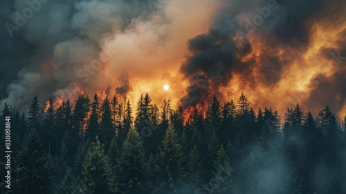 The forest fire catastrophe photo