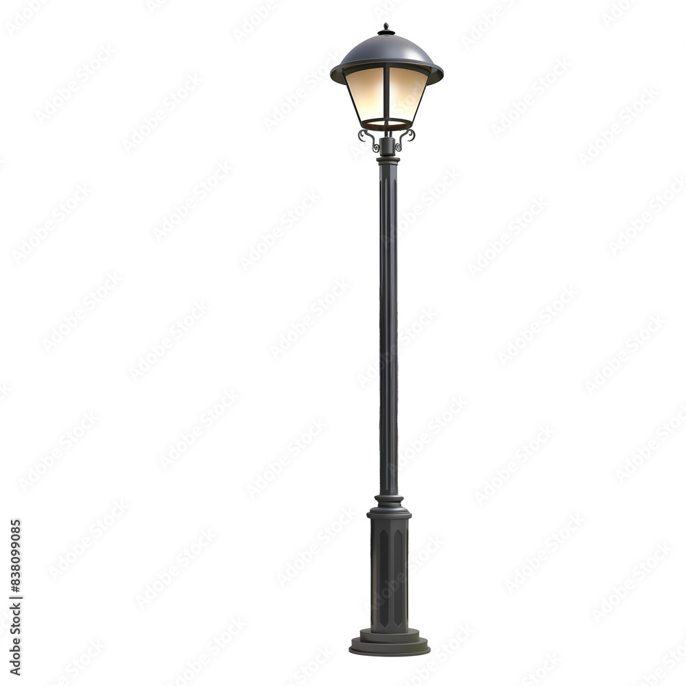Black Street Lamp Post With Illuminated Light, Isolated on a Transparent Background, Graphic Resource Black Street Lamp Post With Illuminated Light, Isolated on a Transparent Background, Graphic Resource