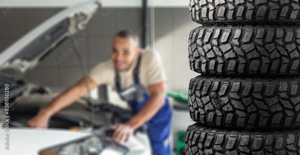 auto mechanic worker working in repair shop auto mechanic worker working in repair shop