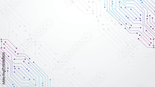 Abstract Circuit Technology Background. Circuit Board In Futuristic Concept Technology Artwork For Web, Banner, Card, Cover. Vector Illustration
