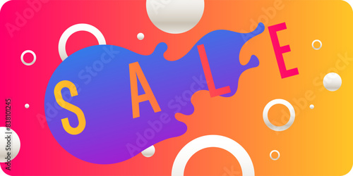 The inscription Sale on the poster. An abstract background for further design. An illustration with geometric objects and shapes. A banner for the sale of goods in the store.