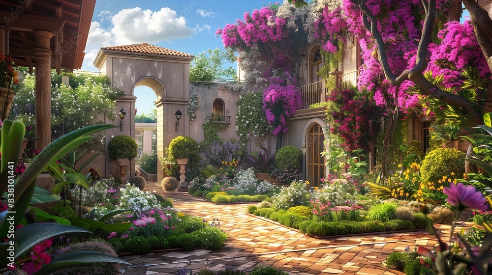 Obraz premium Blooming Garden Landscape