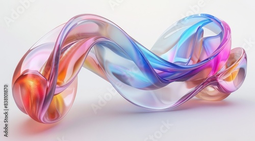 Abstract background with iridescent glass spiral