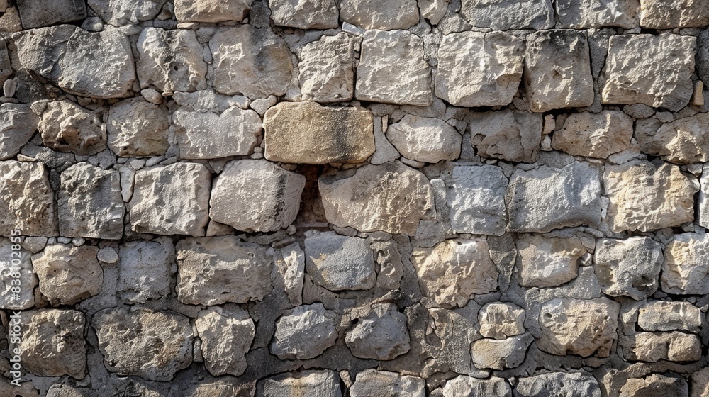 Ancient stone wall of an 18th century castle or fortress with weathered and cracked bricks in close up view Ancient stone wall of an 18th century castle or fortress with weathered and cracked bricks in close up view