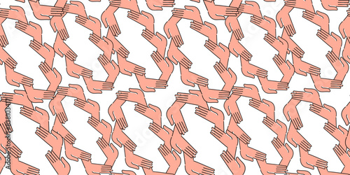 seamless pattern hands gestures in doodle style in vector. template for backdrop textile poster print design wrapping wallpaper