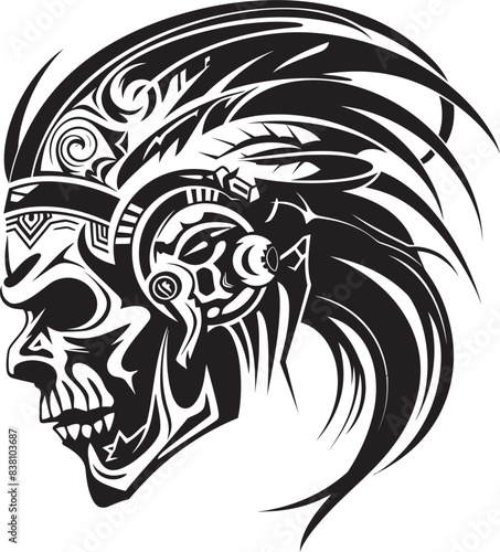 Wallpaper Mural Warrior Skull Chief Minimal Vector Symbol Tribal Warrior Skull Stylish Icon Design Torontodigital.ca