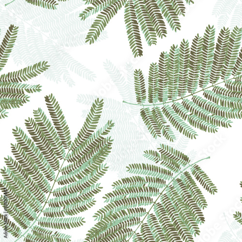 seamless fern green mirror and shadows effect leaves background pattern designs