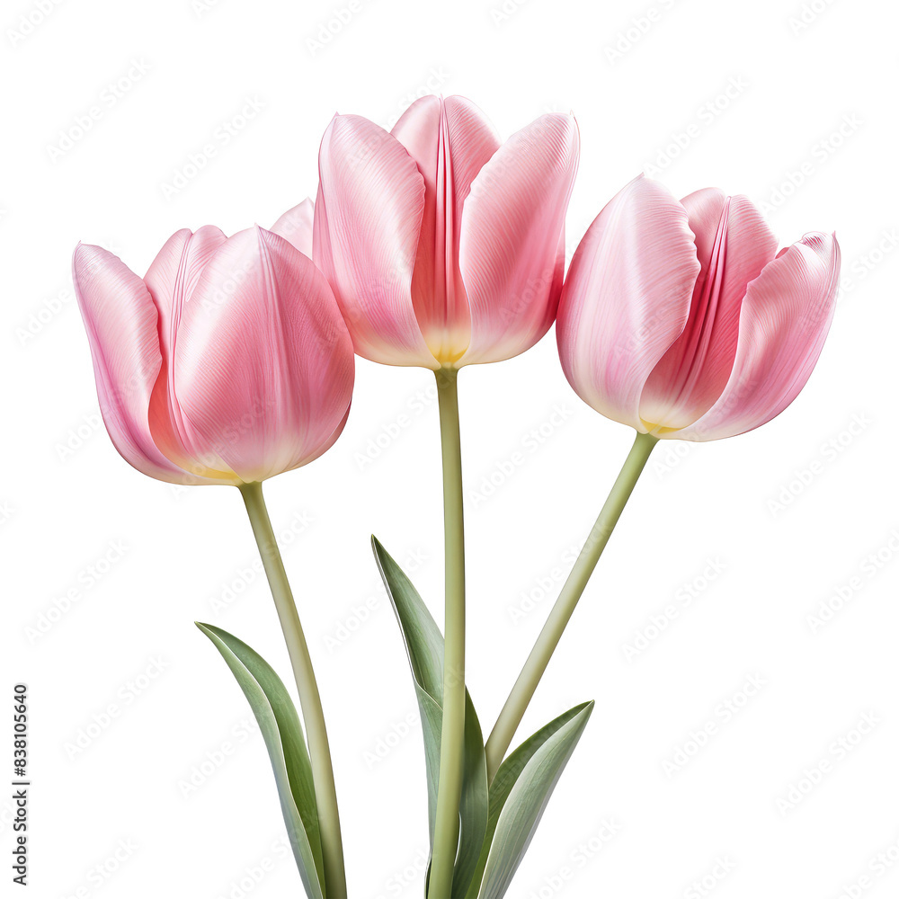 Naklejka premium tulip flowers isolated on white