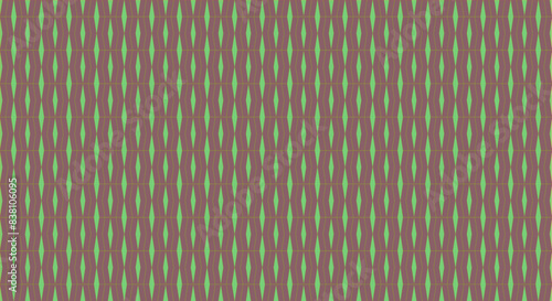 dark purple bands interlaced on a light green background - geometric vector decorative pattern background with dark purple bands on light green background