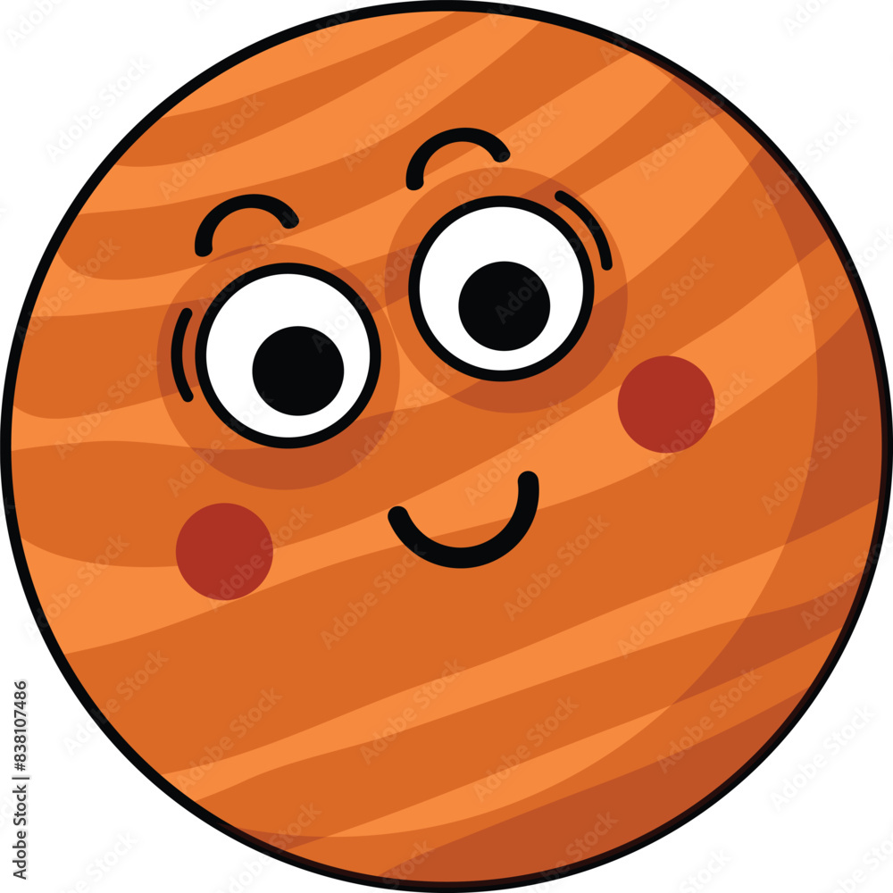 Fototapeta premium illustration of jupiter outline isolated on white background vector