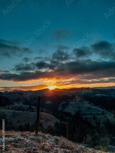 Sunrise in mountains