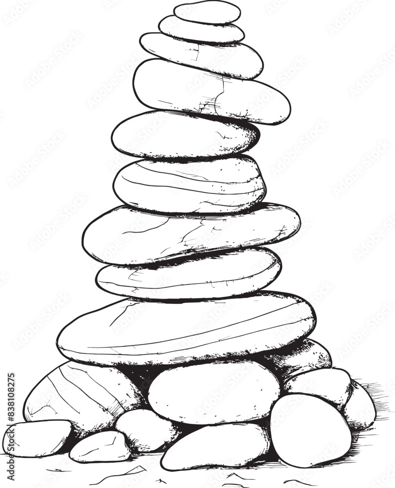 Stacked River Stones Serene Icon Concept Stone Cairn Symbol Symbolic Logo Art Stacked River Stones Serene Icon Concept Stone Cairn Symbol Symbolic Logo Art