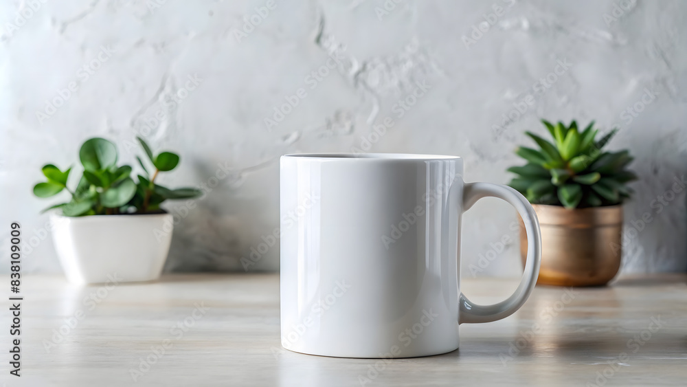 Mockup template of white ceramic mug Mockup template of white ceramic mug