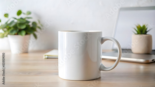 Mockup template of white ceramic mug