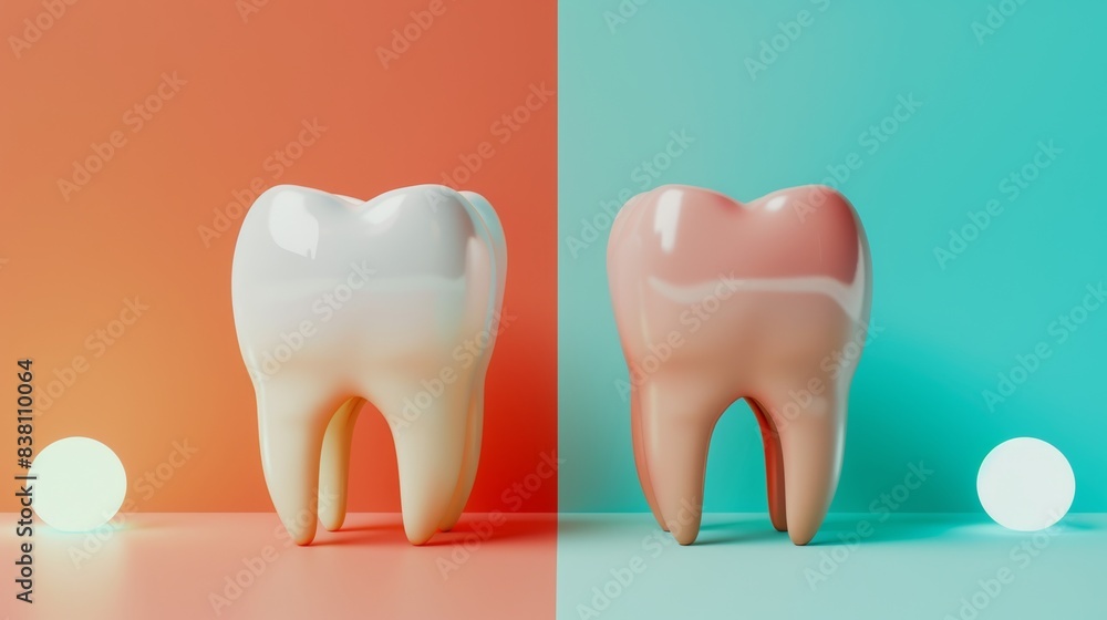 Graphical representation of white teeth and a dental implant - Generated by artificial intelligence Graphical representation of white teeth and a dental implant - Generated by artificial intelligence