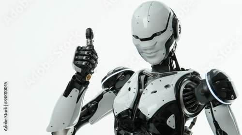 With a robotic woman giving thumbs up on a poster - generative artificial intelligence