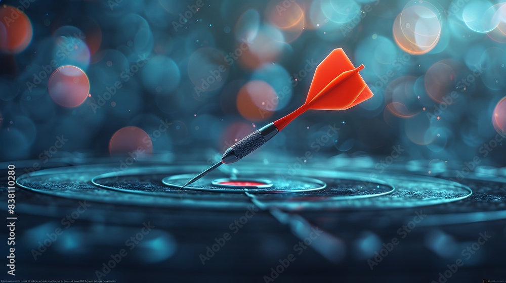 A red dart is flying towards the center of an archery target, symbolizing precision and success in business or personal goals. A red dart is flying towards the center of an archery target, symbolizing precision and success in business or personal goals.