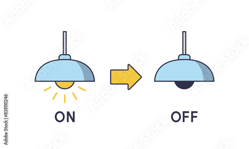 電球のONとOFF　節電のイメージ