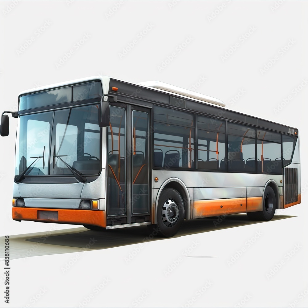 Modern City Bus isolated on white background Modern City Bus isolated on white background