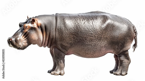 Isolated hippo on transparent background - Generative AI