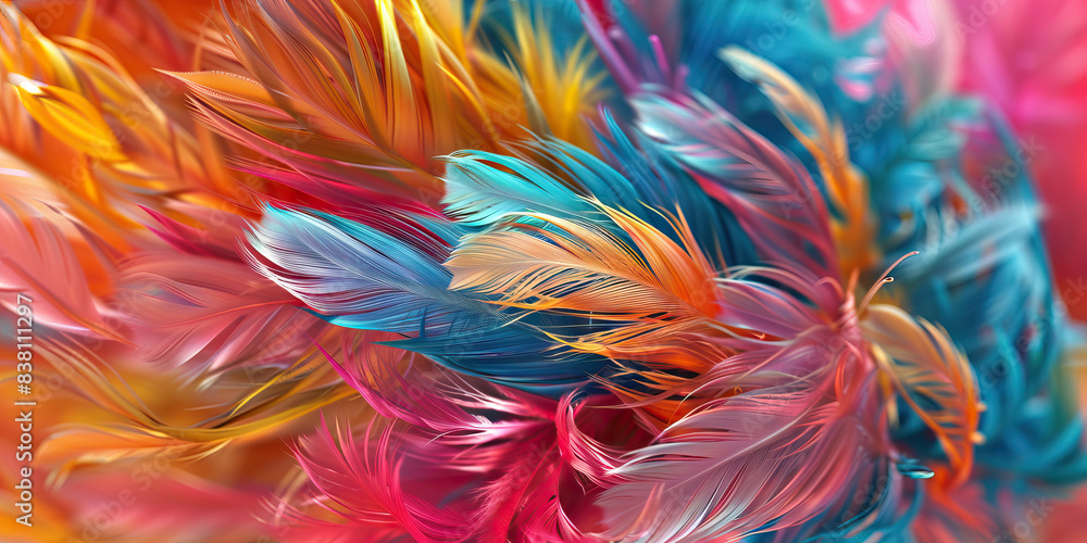 Fanciful Flocks: Whimsical arrangements of feathers, plumes, and quills, in a kaleidoscope of hues Fanciful Flocks: Whimsical arrangements of feathers, plumes, and quills, in a kaleidoscope of hues
