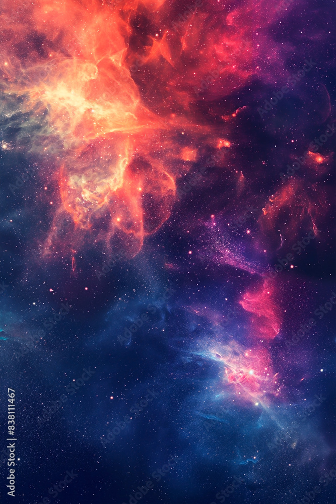 A cosmic spectacle for smartphone wallpaper. Space background with colorful cosmic nebula.