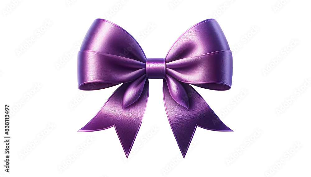 Purple ribbon bow isolated on the transparent background. Purple ribbon bow isolated on the transparent background.
