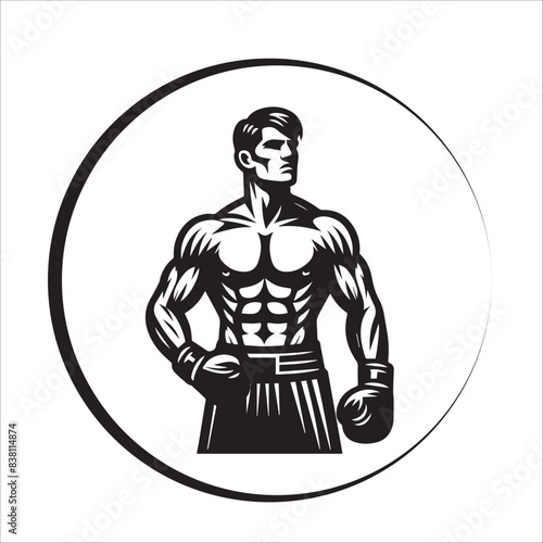 Man Boxer, vector illustration, silhouette
