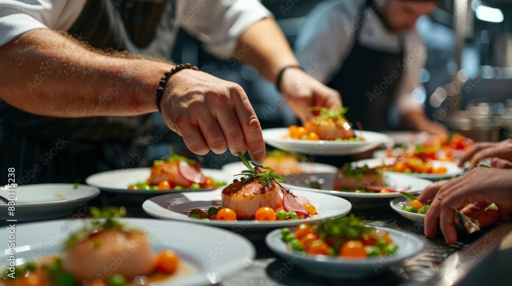 Gourmet Meal Preparation: Showcase the meticulous preparation of a gourmet meal, focusing on the ingredients, Gourmet Meal Preparation: Showcase the meticulous preparation of a gourmet meal, focusing on the ingredients,