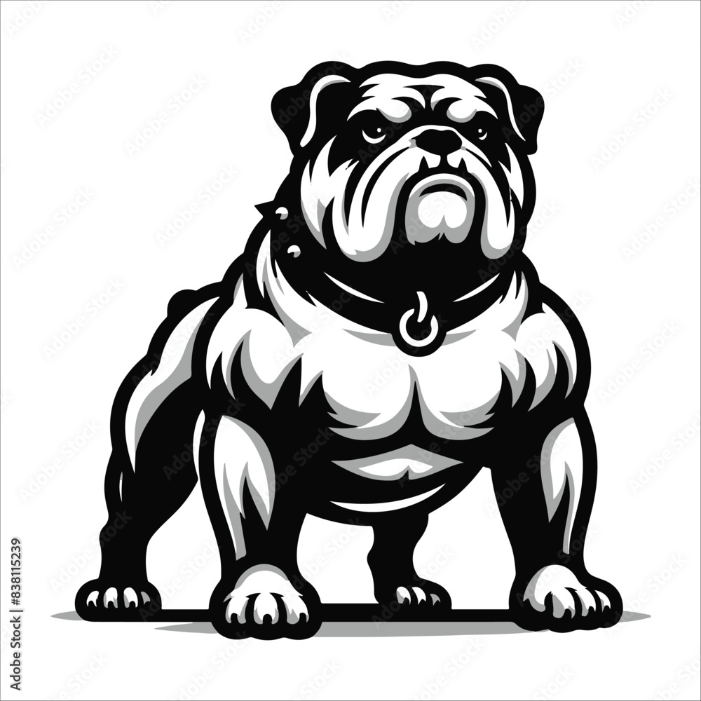 Bulldog, vector illustration, silhouette Bulldog, vector illustration, silhouette