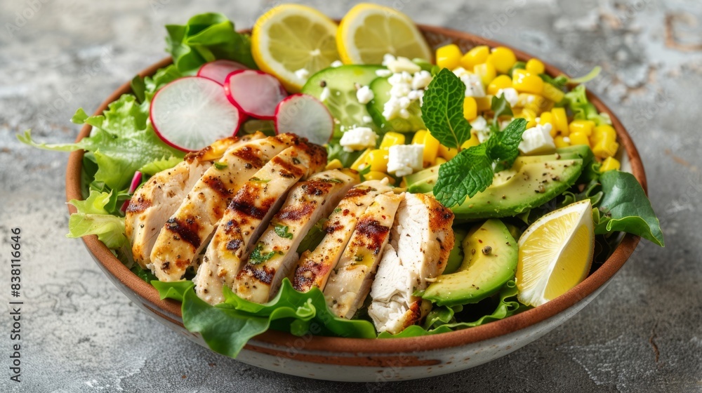 The grilled chicken salad The grilled chicken salad